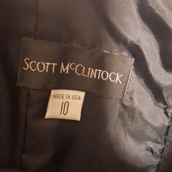 Scott McClintock vintage black/ white trim satin strapless formal dress 10 - Picture 7 of 8